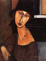 jeanne hebuterne con sombrero y collar 1917 Amedeo Modigliani